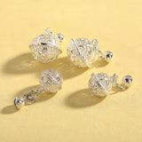 925 Sterling Silver Hollow Bells Charms Silver Necklace Pendants Accessories