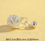 925 Sterling Silver Hollow Bells Charms Silver Necklace Pendants Accessories
