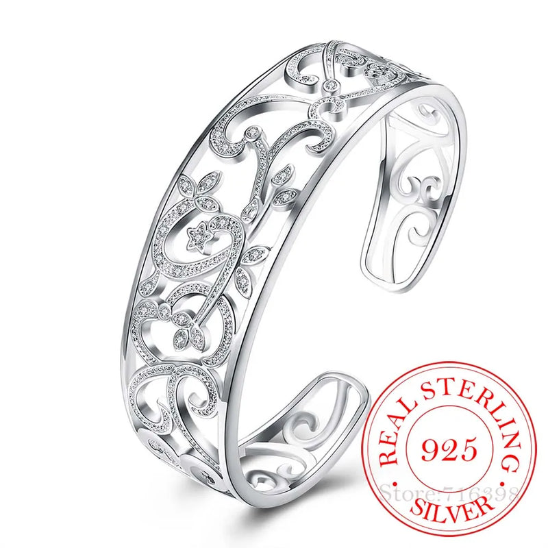 925 Silver Branch Bracelets for Women High Lady Gift