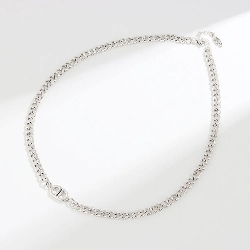 925 Silver Hollow Choker Necklace Women Fine Jewelry Wedding Gift