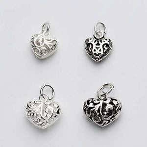 925 Silver Heart Charms for DIY Jewelry Making