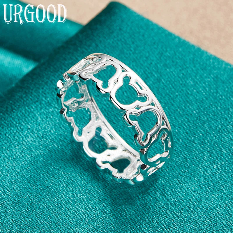 925 Silver Bear Ring for Party Engagement Wedding