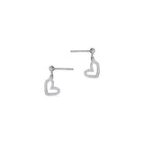 925 Silver Hollow Heart Crystal Earrings Sweet Ear Jewelry
