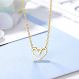 925 Silver Heart Necklace Set for Women 18" Chain Jewelry