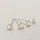 925 Silver Heart Nose Stud Bend Piercing 20pcs