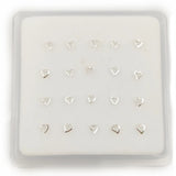 925 Silver Heart Nose Stud Bend Piercing 20pcs