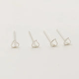 925 Silver Heart Nose Stud Bend Piercing 20pcs