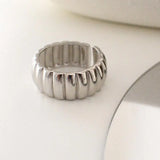925 Silver Hollow Heart Strip Rings Girls Lover Couple Wedding Engagement