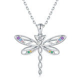 925 Silver Infinity Celtic Knot Dragonfly Necklace Pendant
