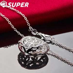 925 Silver Love Heart Ball 18" Necklace For Women