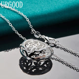Sterling Silver Hollow Heart Pendant Necklace 16-30 Inch Chain