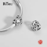 925 Silver Heart Shape Beads Charm Bracelet Jewelry Making Women