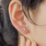 Sterling Silver Hollow Out Butterfly Stud Earrings for Women