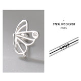 Sterling Silver Hollow Out Butterfly Stud Earrings for Women