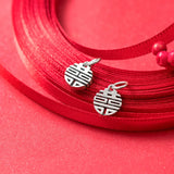 925 Silver Chinese Happiness Round Charms 11mm Bracelet Pendants DIY Findings
