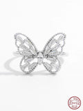 925 Silver CZ Butterfly Ring Women's Animal Jewelry