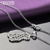 925 Silver Bear Pendant Necklace 16-30 Inch Chain Women Party