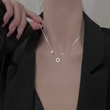 925 Silver Love Necklace Pendant with Sparkling Diamond Chain