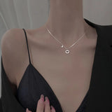 925 Silver Love Necklace Pendant with Sparkling Diamond Chain