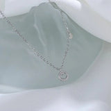 925 Silver Love Necklace Pendant with Sparkling Diamond Chain