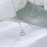 925 Silver Love Necklace Pendant with Sparkling Diamond Chain