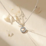 925 Silver Love Necklace Pendant with Sparkling Diamond Chain