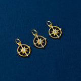 925 Silver Planet Round Charms Zircon Pendants DIY Jewelry