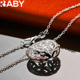925 Silver Hollow Heart Earrings Necklace Set Wedding Charms