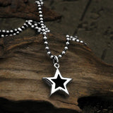 925 Silver Pentagram Chain Pendant Necklace Men Woman Star Stylish Gift