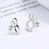 925 Silver Rabbit Carrot Stud Earrings Party Jewelry Gift