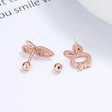 925 Silver Rabbit Carrot Stud Earrings Party Jewelry Gift