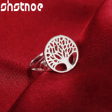925 Silver Tree of Life Ring For Men Women Wedding Charm Jewelry