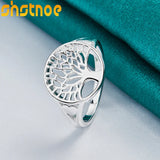 925 Silver Tree of Life Ring For Men Women Wedding Charm Jewelry