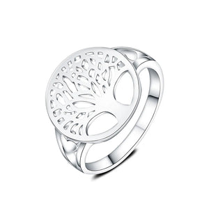 925 Silver Tree of Life Ring For Men Women Wedding Charm Jewelry