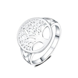 925 Silver Tree of Life Ring For Men Women Wedding Charm Jewelry