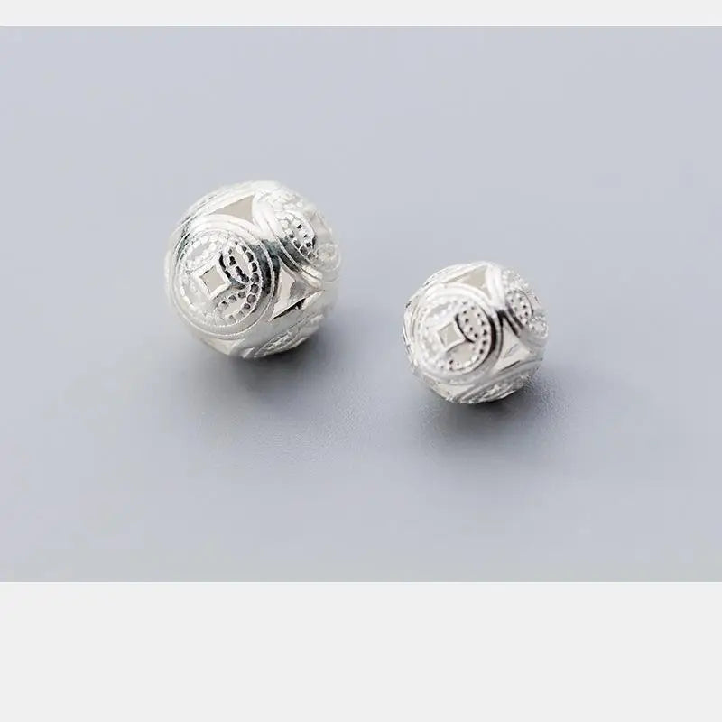 925 Sterling Silver Hollow Spacer Beads for DIY Jewelry Findings