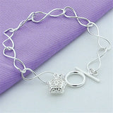 925 Sterling Silver Hollow Star Pendant Bracelet For Woman Charm