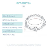 925 Silver Hollow Stars Bracelet Women Charm Party Jewelry