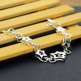 925 Silver Hollow Stars Bracelet Women Charm Birthday Gift