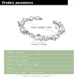 925 Silver Hollow Stars Bracelet Women Charm Birthday Gift