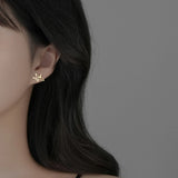 925 Silver Paper Cranes Bird Stud Earrings for Women