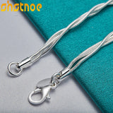 925 Silver Hollow 3 Butterflies Chain Bracelet Women Party Wedding Gift