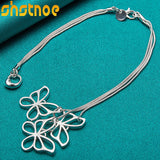 925 Silver Hollow 3 Butterflies Chain Bracelet Women Party Wedding Gift