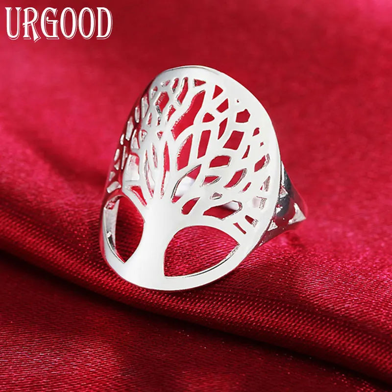 925 Silver Tree Of Life Ring Romantic Jewelry Gift