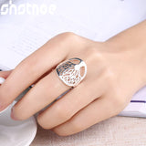 925 Silver Hollow Tree of Life Ring Men Women Engagement Wedding Charm Jewelry