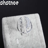 925 Silver Hollow Tree of Life Ring Men Women Engagement Wedding Charm Jewelry
