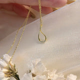 925 Silver Water Drop Necklace Zircon Pendant Clavicle Chain