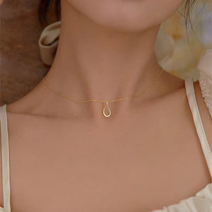 925 Silver Water Drop Necklace Zircon Pendant Clavicle Chain