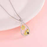 925-Sterling-Silver Honeycomb Sunflower Necklace