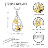 925-Sterling-Silver Honeycomb Sunflower Necklace